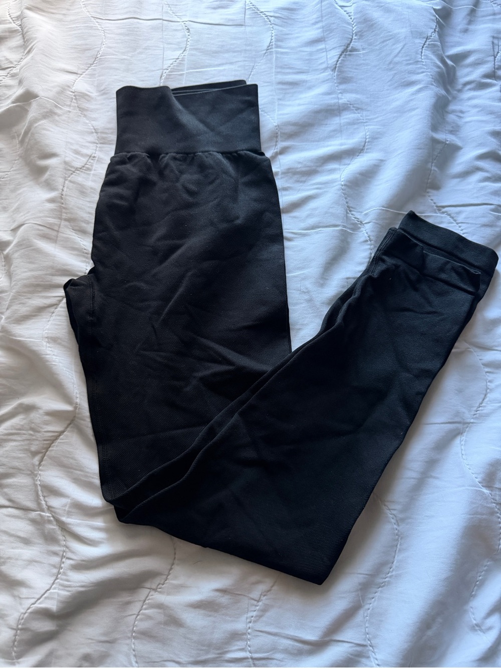 OQQ Black High-Waist Women’s Leggings